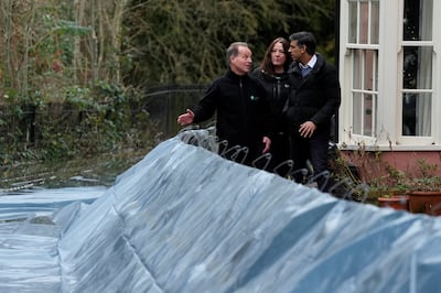 Britain's Prime Minister Rishi Sunak visits Oxford in the aftermath of Storm Henk. Reuters