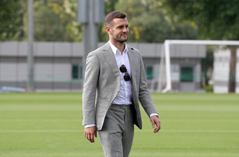 DUBAI , UNITED ARAB EMIRATES , November 25 – 2020 :- Jack Wilshere, an English Professional Footballer at the NAS sports complex  in Dubai. ( Pawan Singh / The National ) For Sports/Online/Instagram. Story by Paul Radley