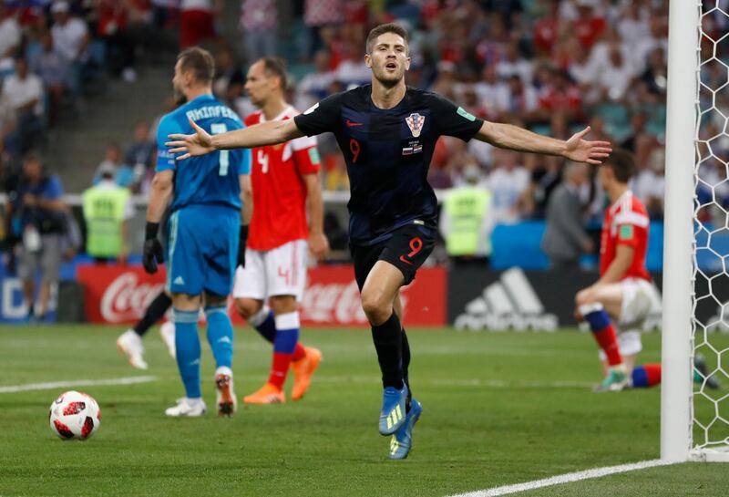 Croatia's Andrej Kramaric celebrates his side's opening goal. Darko Bandic/AP Photo