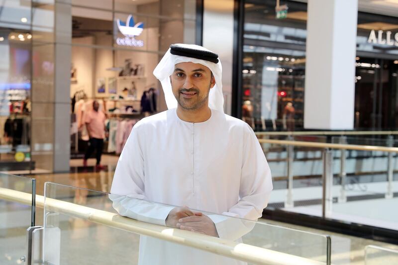 DUBAI,  UNITED ARAB EMIRATES , OCTOBER 13  – 2019 :- Ahmed Al Ali , Pilot with Emirates Airline at Mall of the Emirates in Dubai. ( Pawan Singh / The National ) For News. Story by Kelly