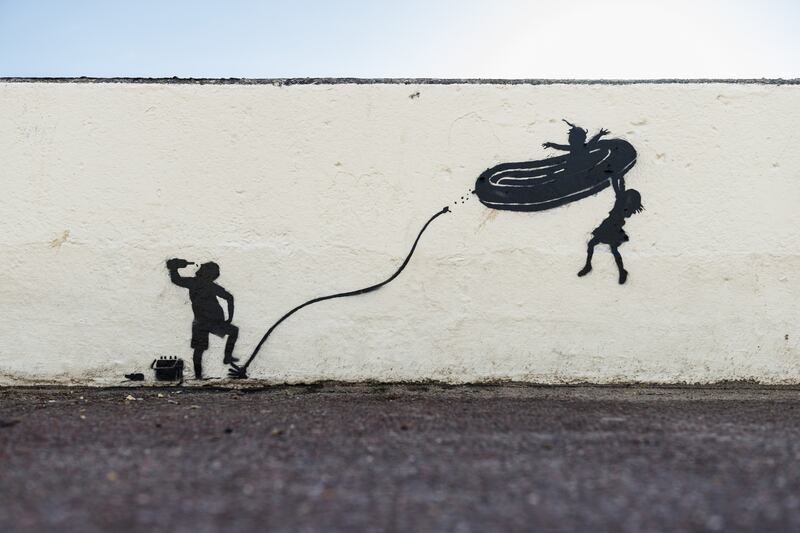 Banksy has said he was behind 10 pieces of street art that appeared across England's east coast this month. PA