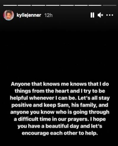 Kylie Jenner shared two Instagram Stories explaining the situation this week. Kylie Jenner / Instagram