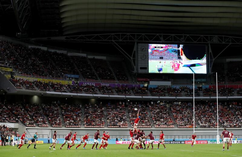 Line-out action at the Toyota Stadium. Reuters