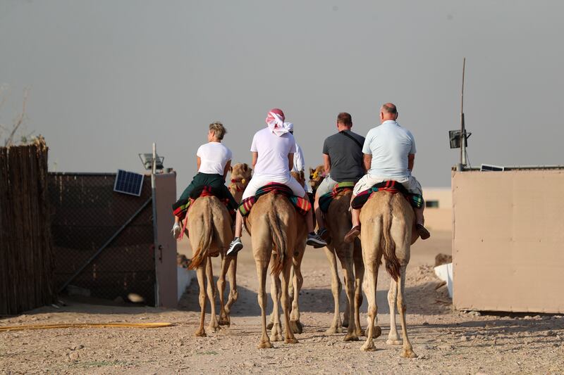 The farm is open to visitors, who can go camel riding