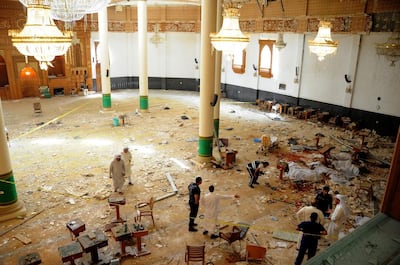 The aftermath of the bombing at the Imam Sadeq mosque in Kuwait City in 2015. EPA