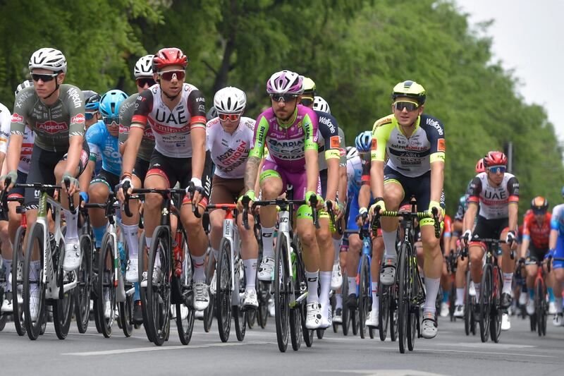 The peloton gets underway during the first stage of the Giro d'Italia. EPA