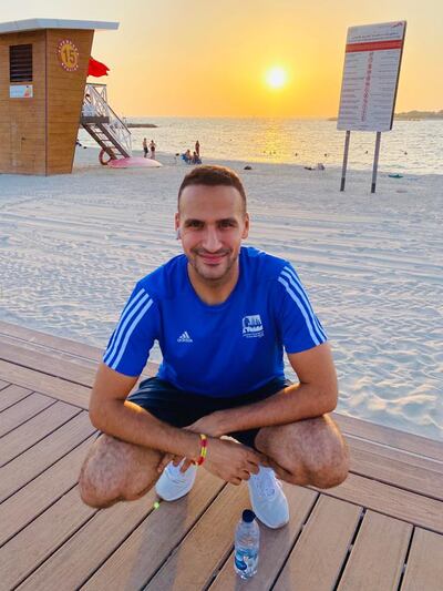 Ahmed Ali tends to run around Kite Beach at sunset