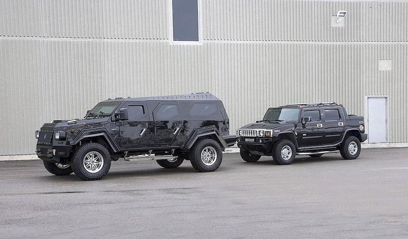 The Knight XV, pictured next to a Hummer H2. Courtesy William Maizlin