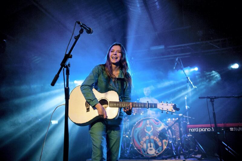 SOUTHAMPTON, ENGLAND - DECEMBER 08:  Jade Bird performing on stage at Engine Rooms on December 8, 2018 in Southampton, England.  (Photo by Mark Holloway/Redferns)