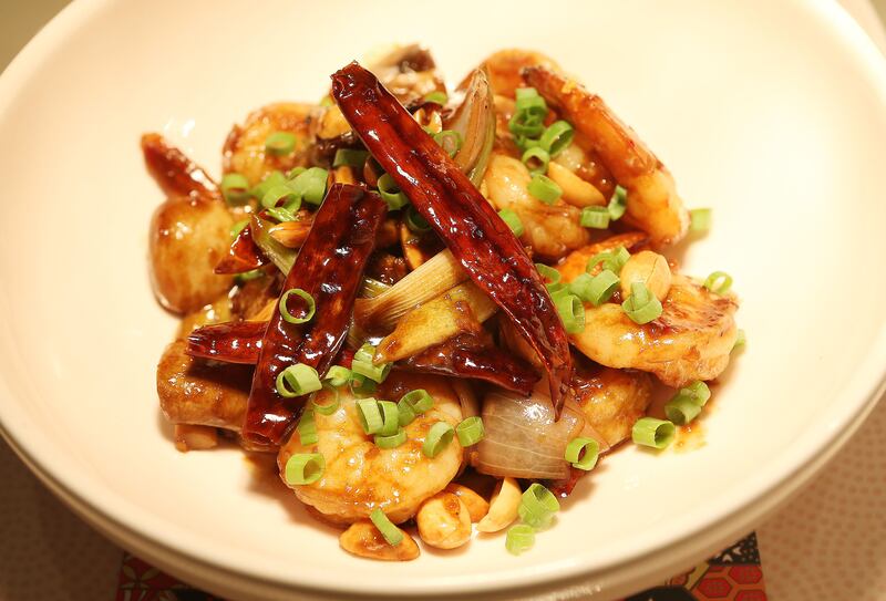 The Kung Pao dish at the Teatro restaurant at Park Rotana hotel in Abu Dhabi. Pawan Singh / The National