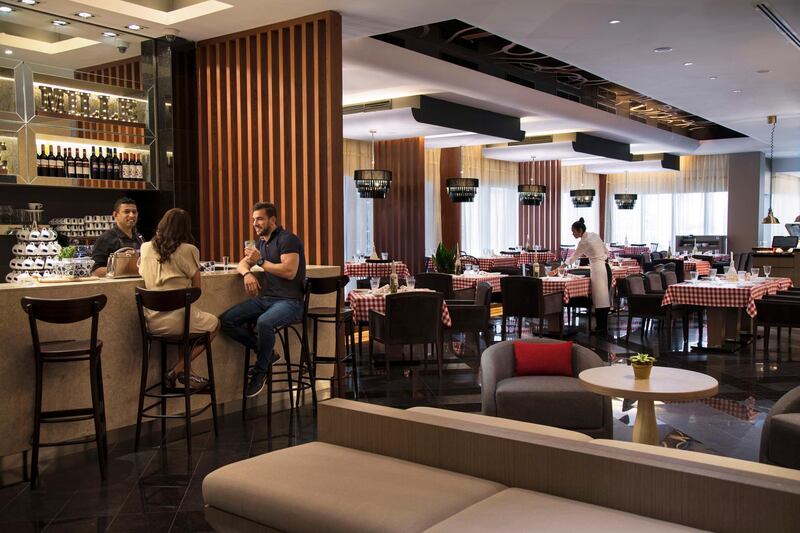 Dino's Italian restaurant is located on the ground floor. Courtesy Pearl Rotana Capital Centre