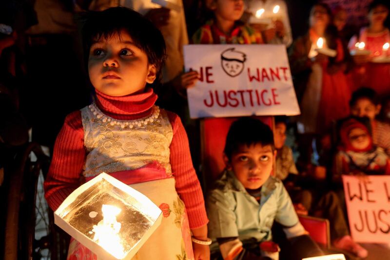 epa07201516 Indian children born with congenital disabilities, believed to be caused by the exposure of their parents to gas leakage during the Union Carbide gas leak disaster, along with their relatives and supporters, take part in a candle light vigil to pay homage to the people killed in the 1984 Bhopal gas tragedy to mark the 34th anniversary of the disaster, in Bhopal, India, 01 December 2018.  A gas leak at a Union Carbide Corporation plant in Bhopal on the intervening night of 02 and 03 December 1984 killed at least 15 thousand people in what is considered as one of the world's most significant industrial accident.  EPA/SANJEEV GUPTA