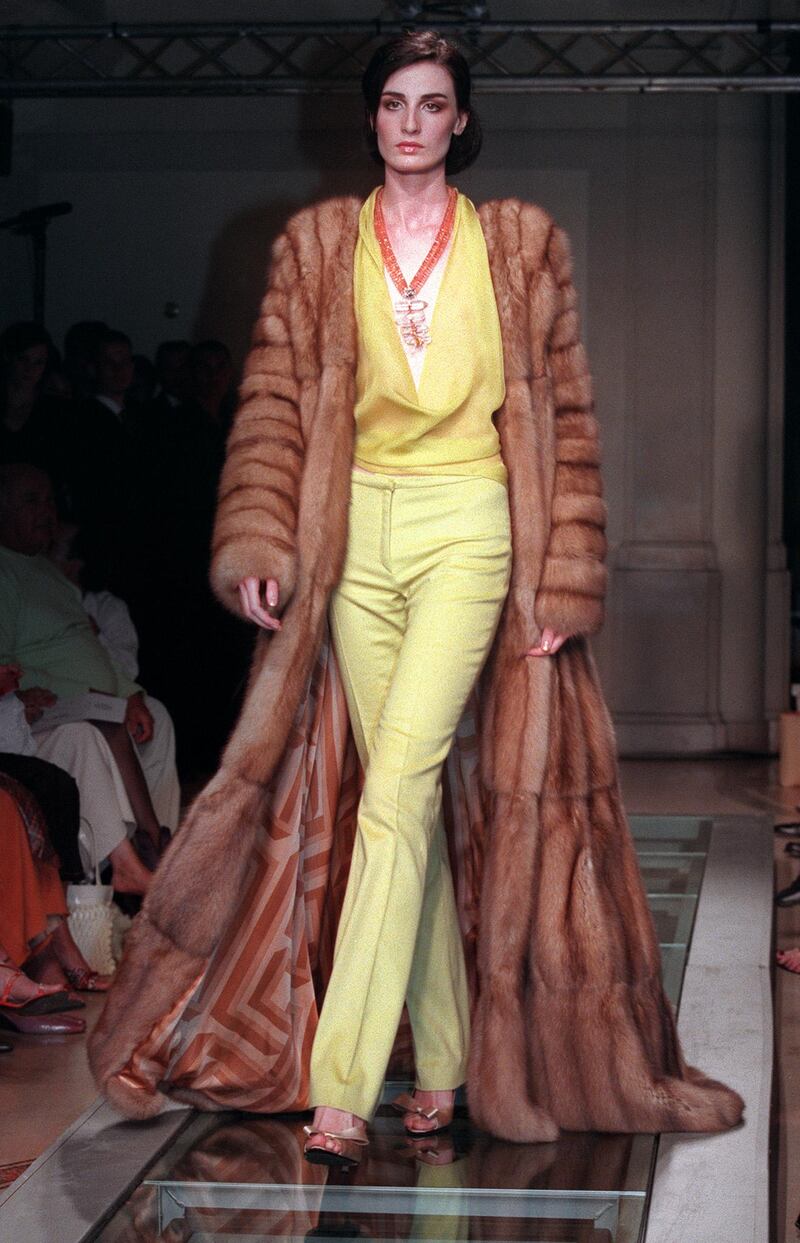 Versace became the latest brand to abolish real furs, such as this coat from one of the brand's previous collections. AFP