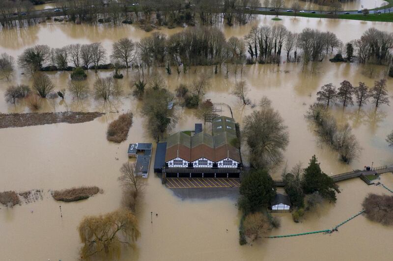 The River Great Ouse bursts its banks in Bedford, England. Getty Images