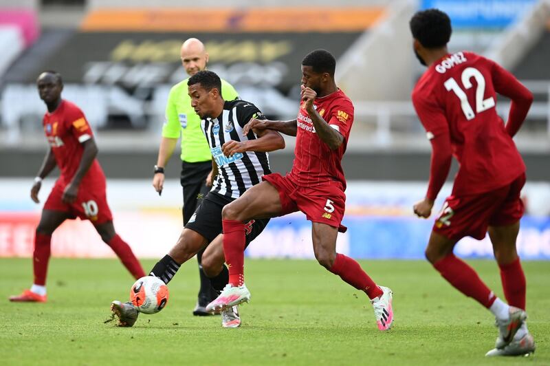 Isaac Hayden - (On for Almiron 70') 6: Brought on with Newcastle chasing the game and Liverpool well in charge. AFP