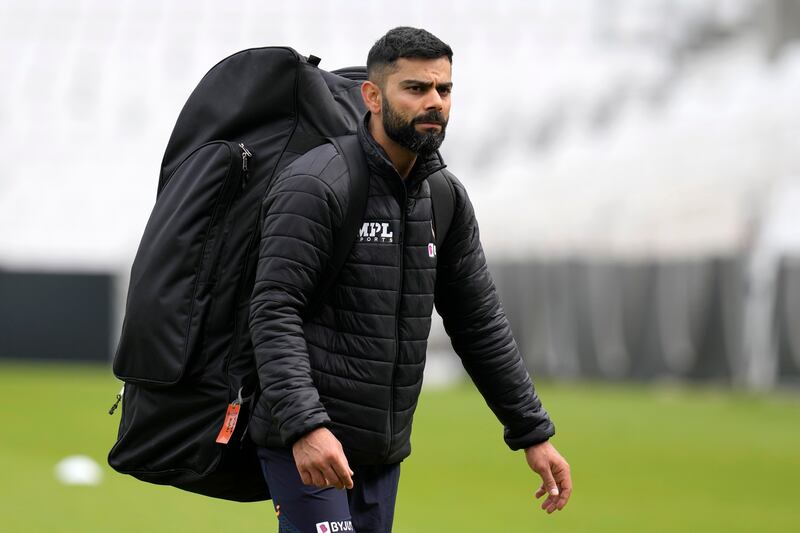 India's Virat Kohli leaves the pitch after a training session ahead of the fourth Test against England at The Oval in London on Tuesday, August 31. AP