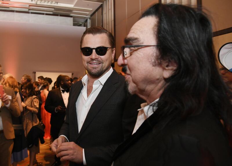 Leonardo DiCaprio with his father, George DiCaprio. AFP
