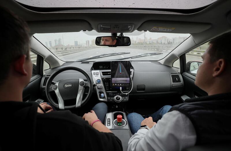 An interior view shows a self-driving car owned and tested by Yandex company during a presentation in Moscow, Russia August 16, 2019. Picture taken August 16, 2019. REUTERS/Evgenia Novozhenina