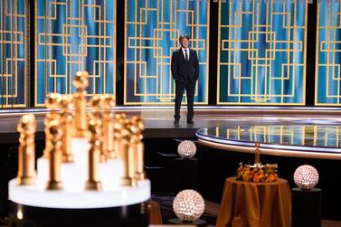 epa09043889 Handout image released by the Hollywood Foreign Press Association showing Sean Penn presenting during the 78th annual Golden Globe Awards ceremony at the Beverly Hilton Hotel, in Beverly Hills, California, USA, 28 February 2021. EPA/HFPA / HANDOUT EDITORIAL USE ONLY, NO SALES