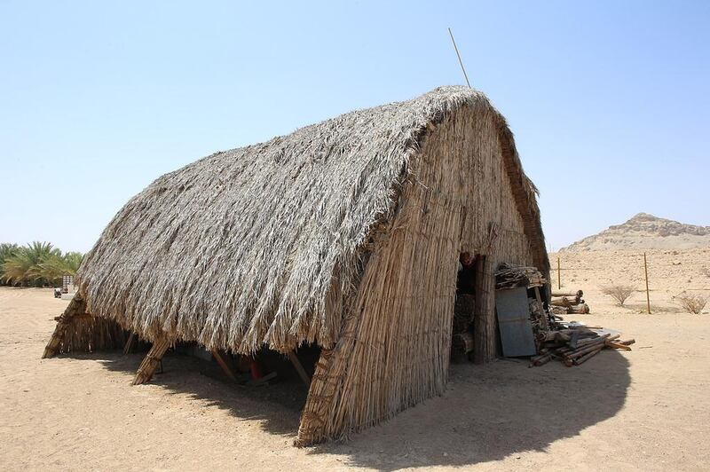 Sandra Piesik built this dwelling in Al Ain from date-palm leaves and has written a book on traditional uses of arish. Delores Johnson / The National