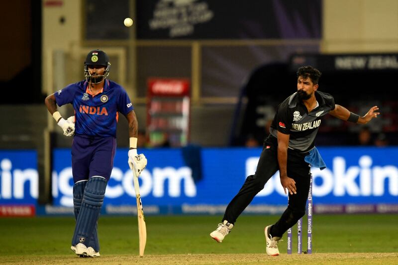 New Zealand's Ish Sodhi picked up two wickets at the Dubai International Stadium. AFP