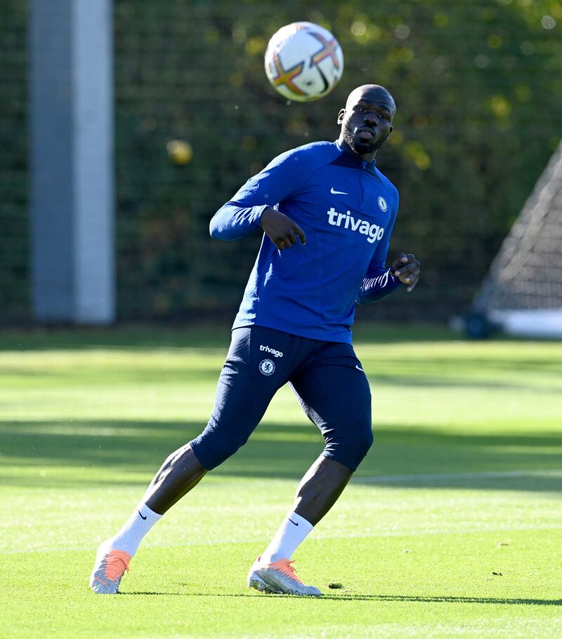 Chelsea defender Kalidou Koulibaly at training.