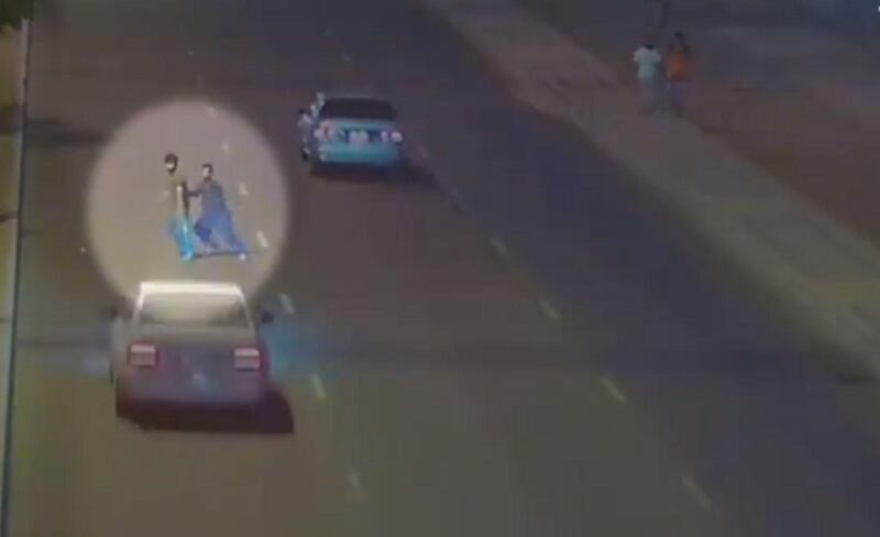 Abu Dhabi Police highlighted the dangers of jaywalking in a series of video clips. Courtesy Abu Dhabi Police