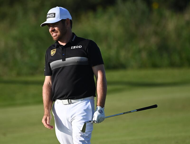 Louis Oosthuizen of South Africa in action on the 14th hole during the 2nd round of The Open at Royal St George's.