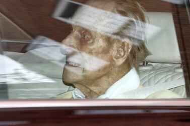 Britain's Prince Philip, 99, leaves King Edward VII's Hospital on Tuesday. AP