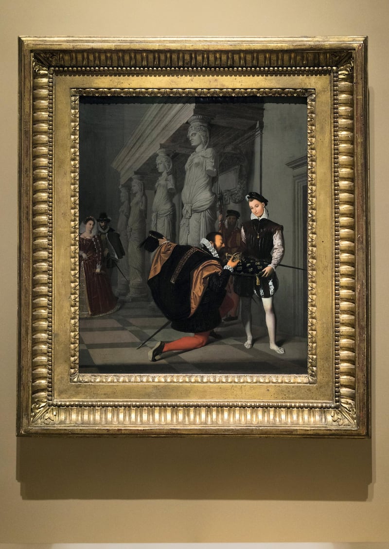 'Don Pedro of Toledo Kissing the Sword of Henri IV' by Jean-Auguste Dominique Ingres, Paris, France, between 1814 and 1820, oil on canvas. Photo: Department of Culture and Tourism - Abu Dhabi