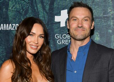 LOS ANGELES, CALIFORNIA - DECEMBER 09: Megan Fox (L) and Brian Austin Green attend the PUBG Mobile's #FIGHT4THEAMAZON Event at Avalon Hollywood on December 09, 2019 in Los Angeles, California. (Photo by Rodin Eckenroth/Getty Images)