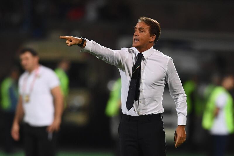 YEREVAN, ARMENIA - SEPTEMBER 05: Head coach of Italy Roberto Mancini reacts during the UEFA Euro 2020 qualifier between Armenia and Italy at Republican Stadium after Vazgen Sargsyan on September 5, 2019 in Yerevan, Armenia. (Photo by Claudio Villa/Getty Images)