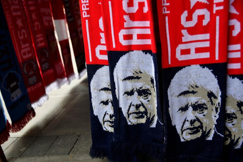 Arsene Wenger merchandise on sale. Toby Melville / Reuters