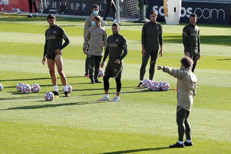 Atletico Madrid players during a training session. EPA