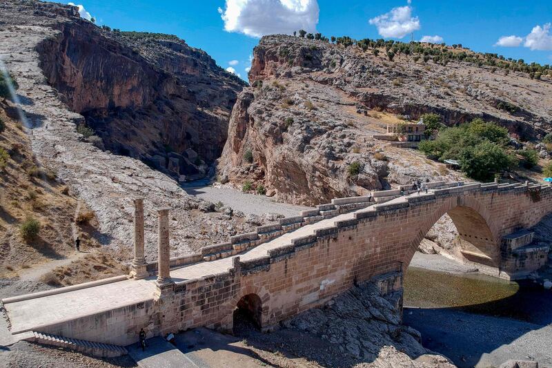 The Roman Cendere Bridge near the ancient city of Arsameia in southeastern Turkey.