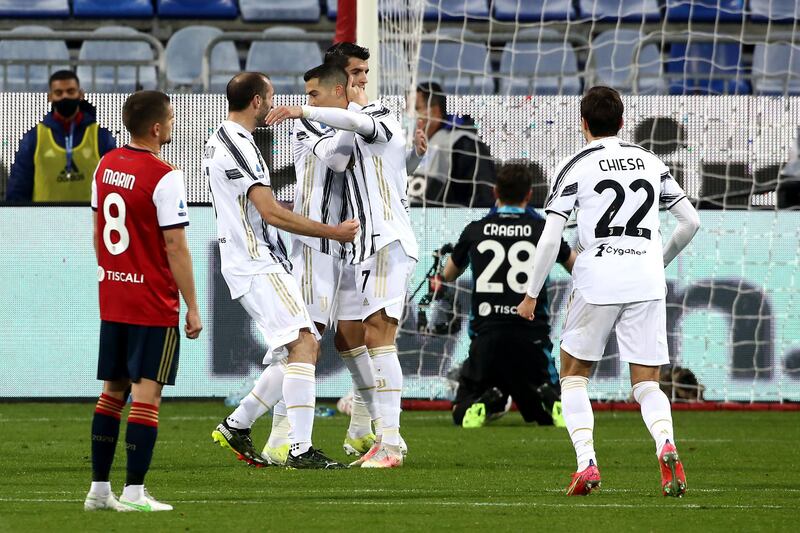 Ronaldo celebrates his second goal. Getty