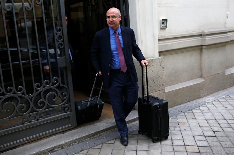 William Browder, a U.S-born Britain-based financier, leaves the anti-graft prosecutor's office in Madrid, Wednesday, May 30, 2018. Browder who has spearheaded a United States law targeting Russian officials accused Moscow of provoking his brief detention on Wednesday in Madrid by Spanish authorities. (AP Photo/Francisco Seco)