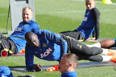 epa07704631 Romelu Lukaku of Manchester United attends a training session at the WACA in Perth, Australia, 09 July 2019. The English Premier League club is in Australia as part of a pre-season tour and will play friendly matches against Perth Glory on 13 July and Leeds United on 17 July.  EPA/RICHARD WAINWRIGHT  AUSTRALIA AND NEW ZEALAND OUT