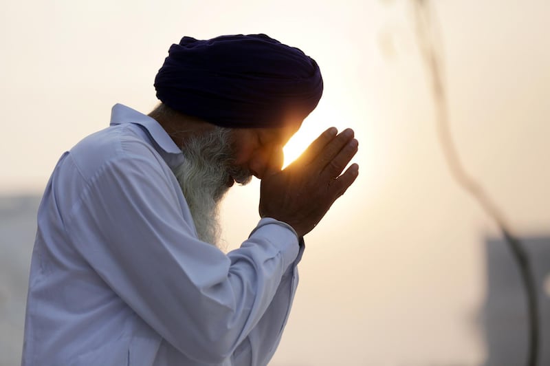 A Sikh devotee prays at the Golden Temple, the holiest of Sikh places on the occasion of the 550th birth anniversary of the first Sikh Guru or master, Sri Guru Nanak Dev Ji in Amritsar, India, 12 November 2019. EPA