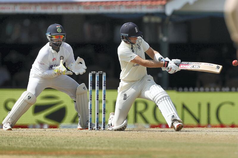 Joe Root (captain) of England during day four of the second PayTM test match between India and England held at the Chidambaram Stadium in Chennai, Tamil Nadu, India on the 16th February 2021

Photo by Saikat Das / Sportzpics for BCCI