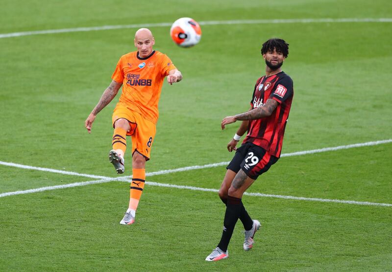 Jonjo Shelvey - 8: Rested for Manchester City cup defeat and looked refreshed here. Pulled the strings from midfield, some signature switches of play and long passes to feet. Calmly put Lazaro through for the fourth goal. Reuters