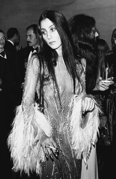 NEW YORK CITY - NOVEMBER 20: Singer Cher attending "Romantic and Glamorous Hollywood Design Exhibition" on November 20, 1974 at November 20, 1974 at the Metroplitan Museum of Art in New York City, New York. (Photo by Ron Galella/Ron Galella Collection via Getty Images)