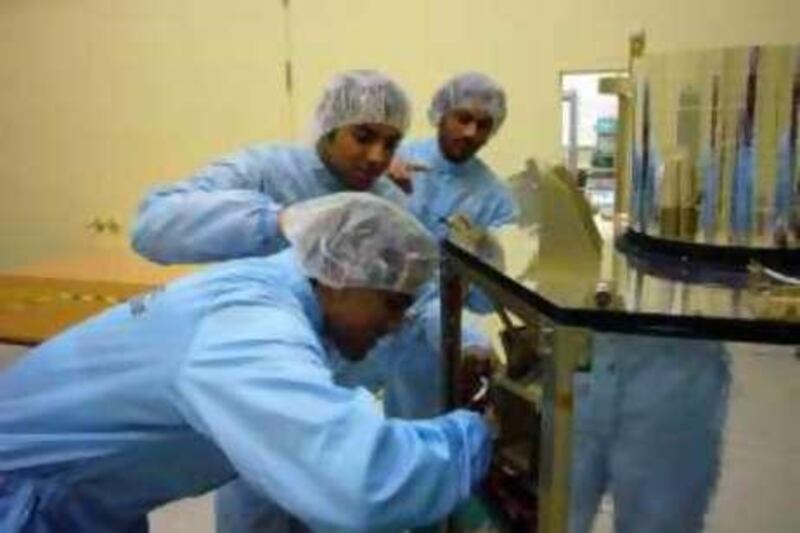 Emiratis working in South Korea on the Dubai Sat-1 project.