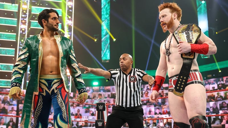 Mansoor faced off against WWE US champion Sheamus in a singles match on WWE Raw. Courtesy WWE 