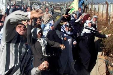 Protesters during the second intifada in 2000 / AFP