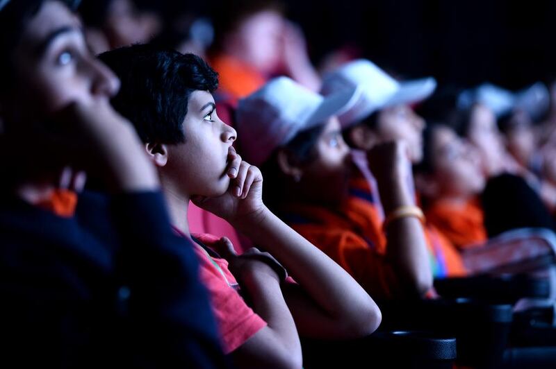 Children enjoy a screening at the Ajyal Youth Film Festival in Doha, Qatar. Ian Gavan / Getty Images for DFI
