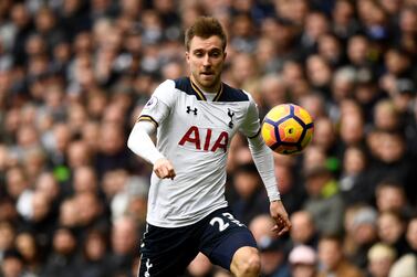 FILE PHOTO: Britain Soccer Football - Tottenham Hotspur v Stoke City - Premier League - White Hart Lane - 26/2/17 Tottenham's Christian Eriksen in action  Reuters / Dylan Martinez Livepic EDITORIAL USE ONLY.  No use with unauthorized audio, video, data, fixture lists, club/league logos or "live" services.  Online in-match use limited to 45 images, no video emulation.  No use in betting, games or single club/league/player publications.  Please contact your account representative for further details.  / File Photo