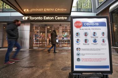 Toronto Eaton Centre, during a lockdown in the Canadian city in November. AFP  