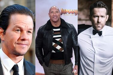 Dwayne Johnson (centre) tops the world's highest paid actors. 