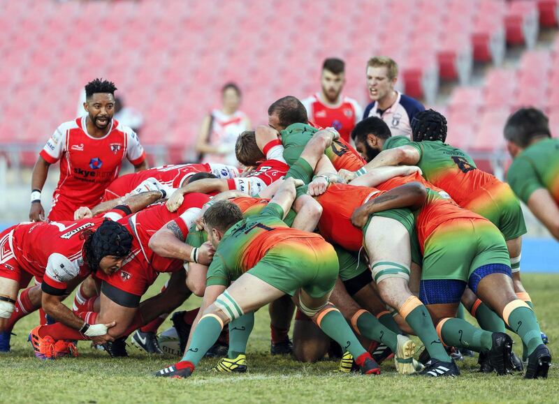 Dubai, United Arab Emirates, November 8, 2019.  
SUBJECT NAME / MATCH / COMPETITION: West Asia Premiership: Dubai Knights Eagles v Dubai Tigers, Domestic top division match.
--

Victor Besa/The National
Section:  SP
Reporter:  Paul Radley